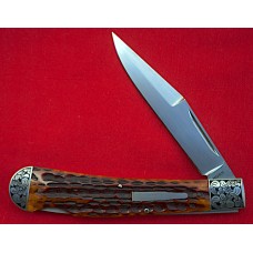 Jess Horn bullet knife, Engraving by Bruce Shaw